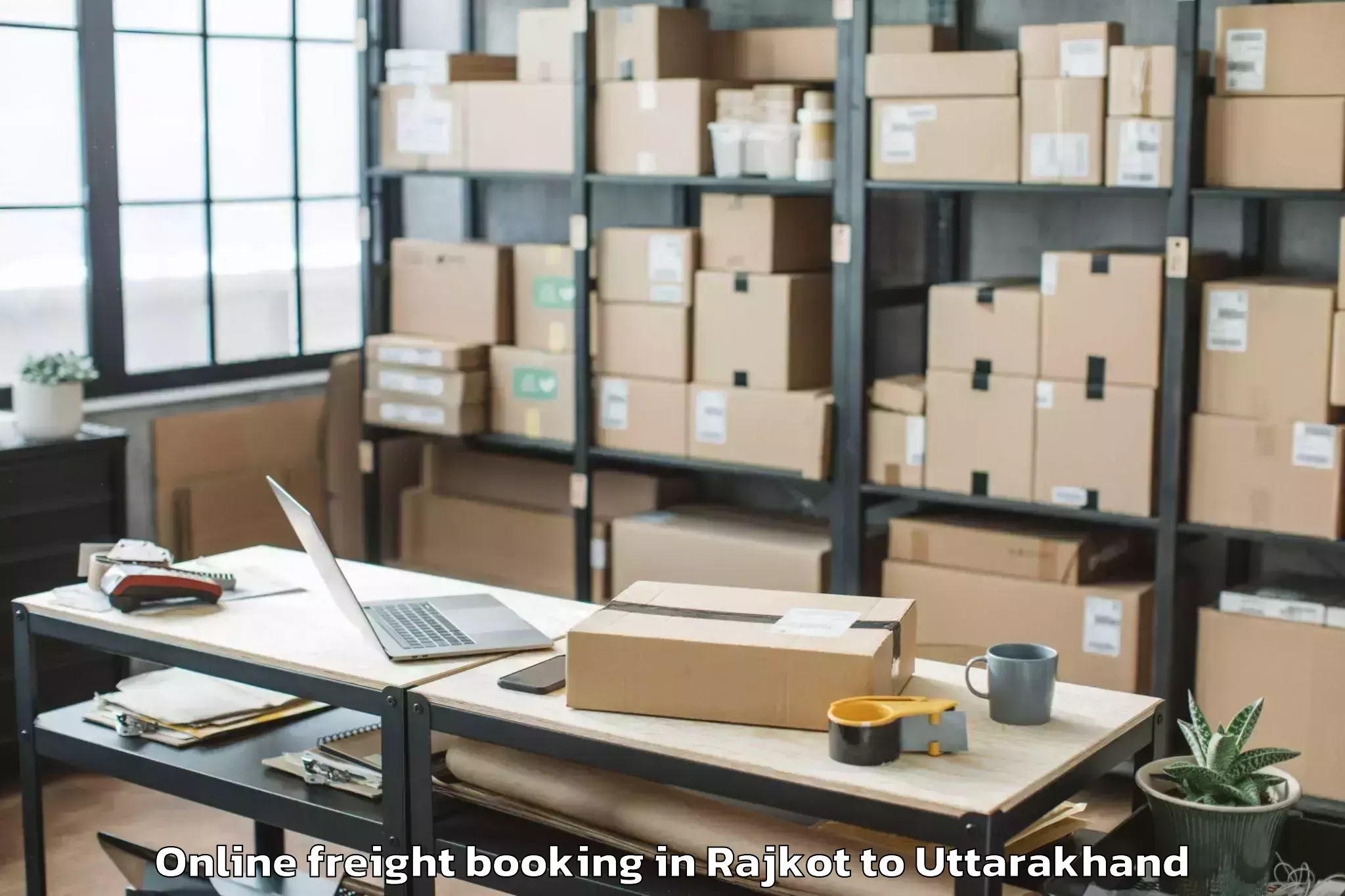 Hassle-Free Rajkot to Pokhari Online Freight Booking